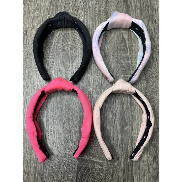 Lot Of 4 Lele Sadoughi Coral Black Tie-Dye Pink Classic Signature Knot Headband - Picture 1 of 13